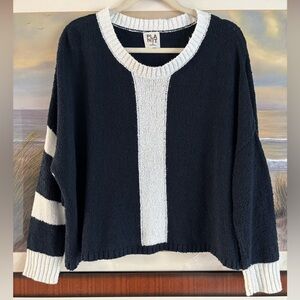 PLANET by Lauren G. Boxy Open Knit Crochet Pullover Sweater One Size Fits All